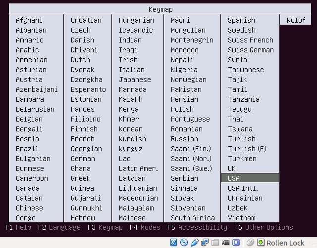 Step 2 of 24: Select keyboard layout