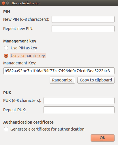 YubiKey PIV Initialization - Using a separate Management Key