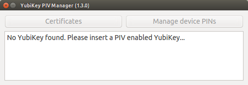 Starting YubiKey PIV Manager